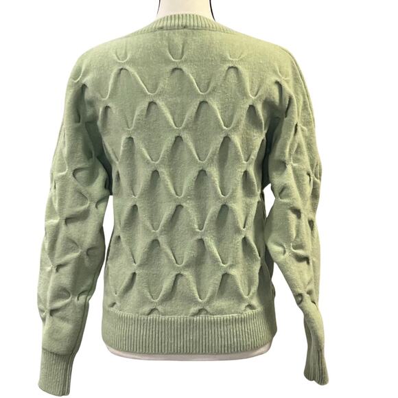 Lumiere Women's Green Knit Crew Neck Sweater Size S - Picture 2 of 4